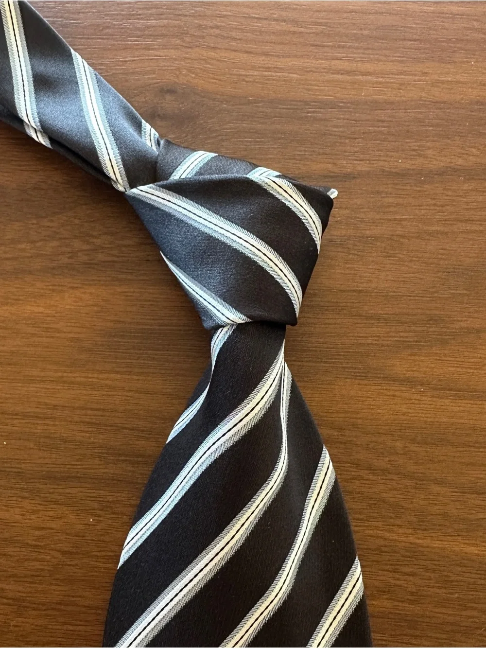 Ermenegildo Zegna Black Striped Silk Tie - Classic Formal Accessory